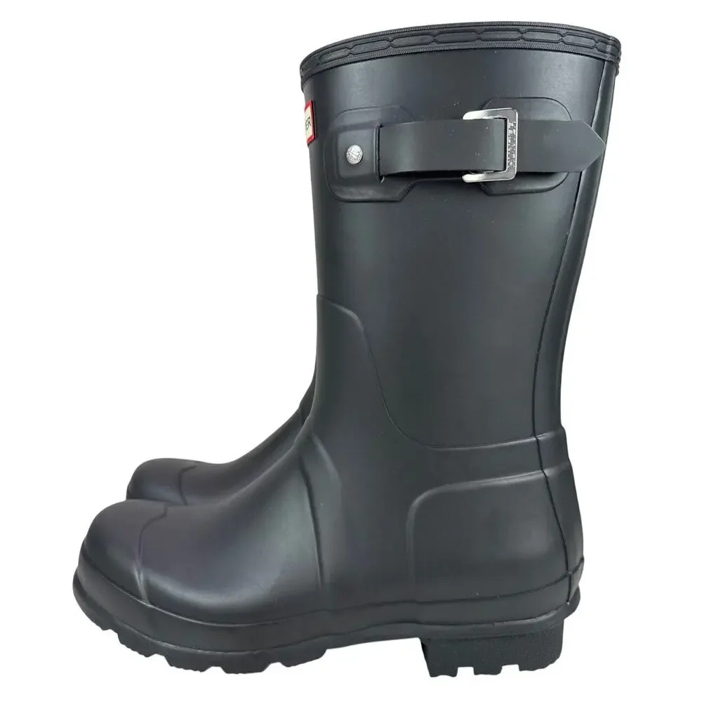 Hunter‎ Original Short Rubber Rain Boots Mens 10 Black WP Adjustable Buckle